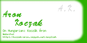 aron koczak business card